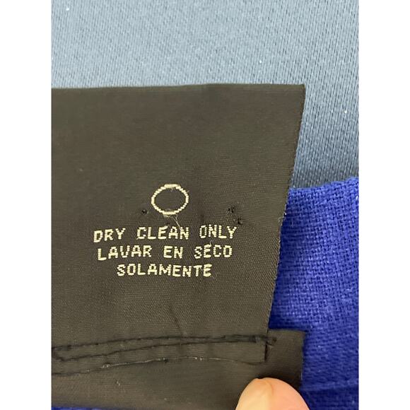 Citi Dress Short Sleeve Linen Blend  Button Up Top Blue with Embroidery Size 12 - Picture 4 of 8